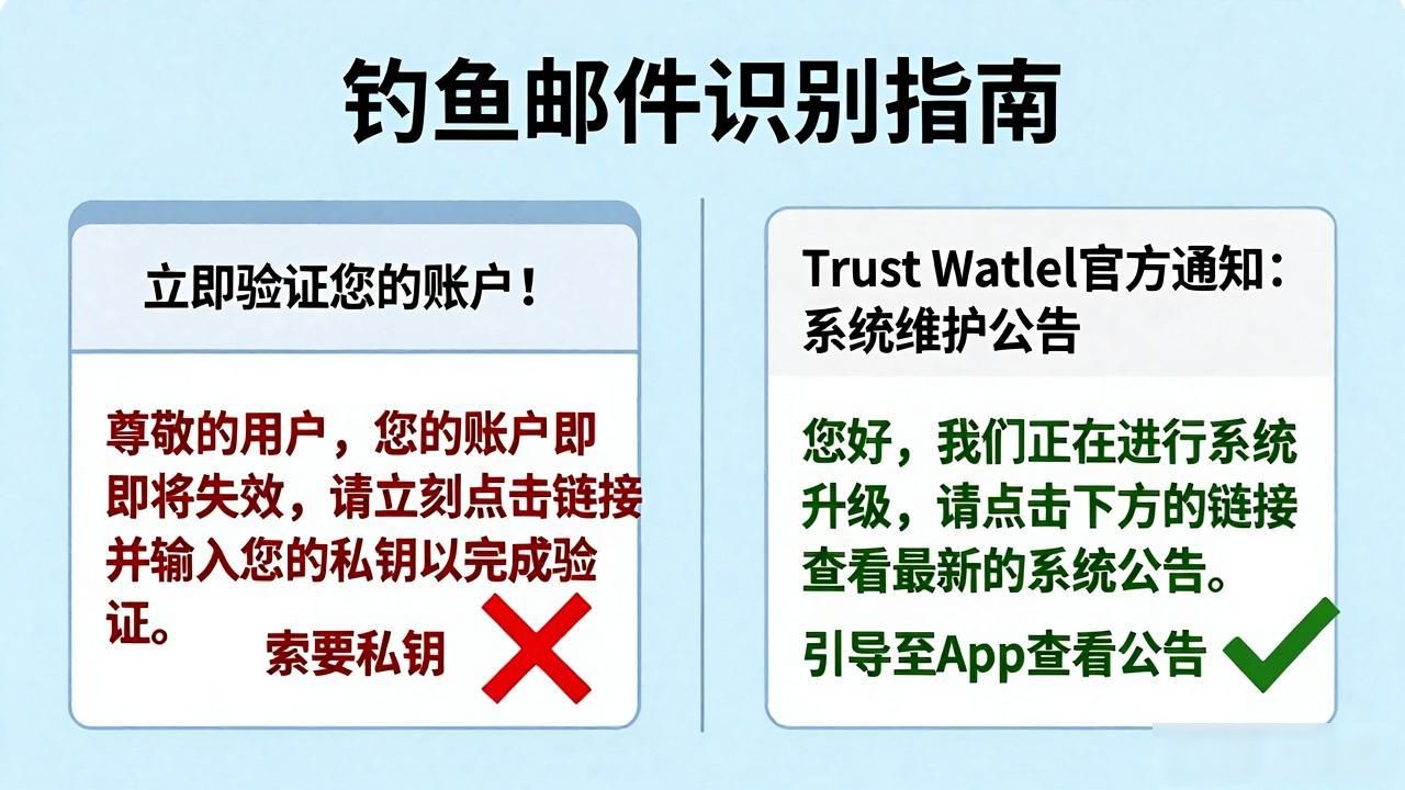 如何一眼识破针对 Trust Wallet 的钓鱼邮件？