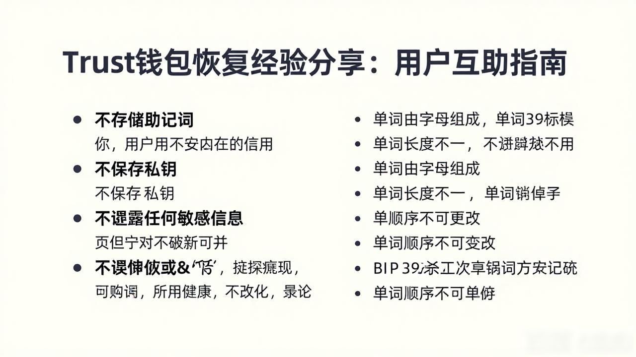 Trust钱包恢复经验分享：用户互助指南